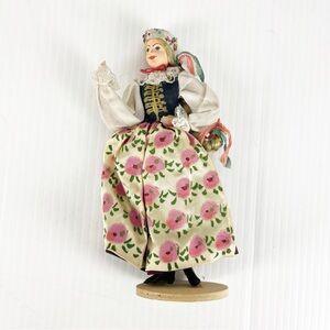 Vintage Spoldzielnia Pracy RLIA Polish Folk Art Doll Krakow Poland 7 Inch